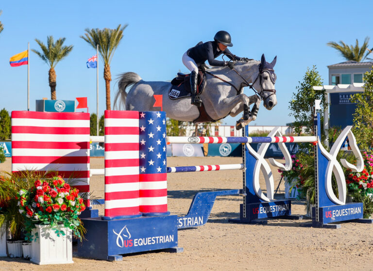 Zoe Brown and Bling VD Duvelshoeve Z Shine in $40,000 FarmVet 1.45m Open Classic